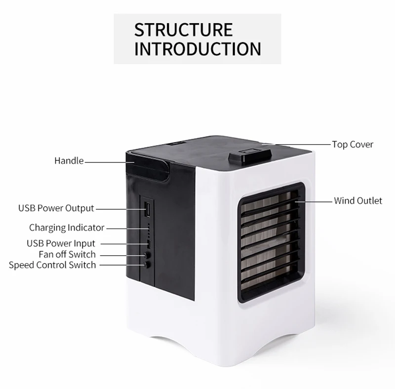 KBAYBO USB портативный кондиционер увлажнитель воздуха очиститель Прохладный успокаивающий ветер вентилятор охлаждения воздуха вентилятор для офиса спальни