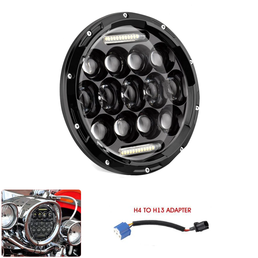 

Universal 7" 7 Inch 75W Round LED Projector Headlight Bulb for Harley Davidson Motorcycle and LED Headlamp For Yamaha V-Star