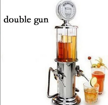 

New New Double GUN Silver Liquor Pump Gas Station Beer Alcohol Liquid Water Juice Wine Drink Beverage Dispenser Machine