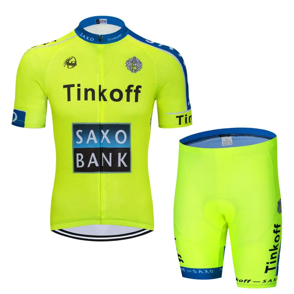 12 Команда Тинькофф PRO Велоспорт Джерси нагрудник шорты костюм Ropa Ciclismo мужская летняя быстросохнущая одежда для велоспорта - Цвет: 12
