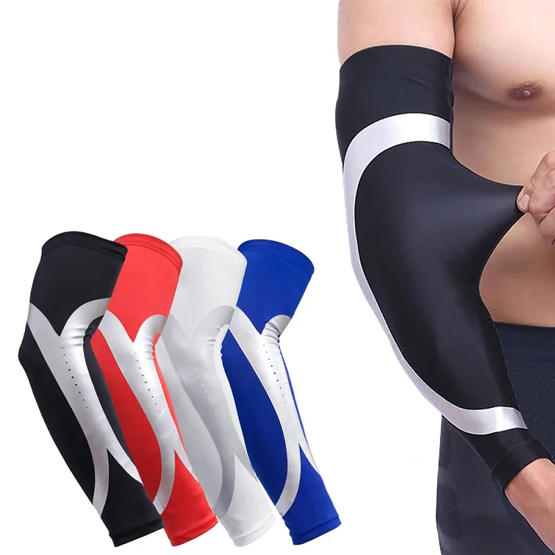 4 Color 1PCS Elastic Gym Sports Elbow Pads Basketball Arm Sleeve Elbow