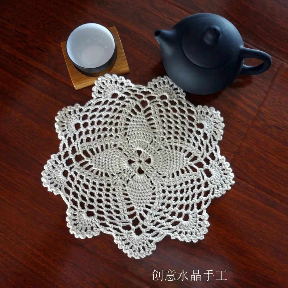 

2016 new arrival cotton crochet doilies for luxury 6 pic/lot innovative item for home decor with flower tableware as props mats