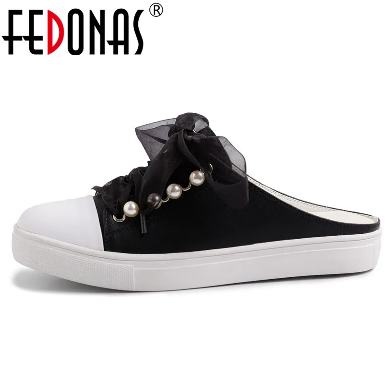 

FEDONAS New Fashion Concise Women Flats Lace Up Women Sneakers Comfortable Breathable Genuine Leather Spring Summer Casual Shoes