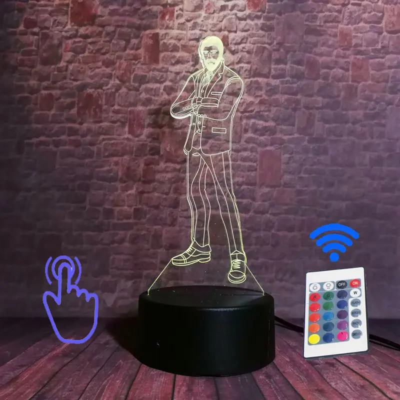Битва королевская игра PUBG фигурка 3D ночной Светильник СВЕТОДИОДНЫЙ 7 цветов меняющий светильник для сна figulas светильник игрушки - Цвет: Remoter and Touch 7