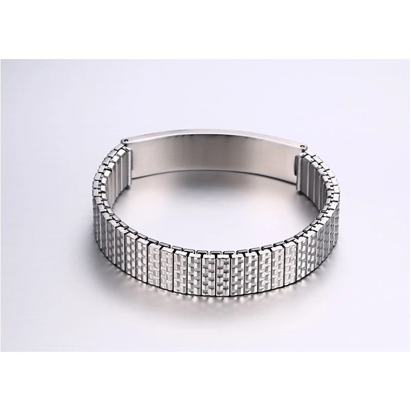 Vnox Free Engraving-Unisex Stainless Steel Medical Alert ID Stretch Bracelet for Men and Women Jewelry stainless steel bracelet medical alert bracelet