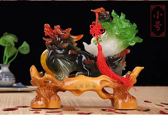 resin crafts big kirin Chinese cabbage household decoration large fortune office living room technology opening gifts resin crafts big kirin Chinese cabbage household decoration large fortune office living room technology opening gifts