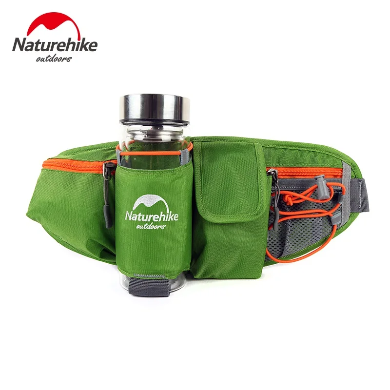 Naturehike Фабричный магазин, мужская и женская спортивная поясная сумка, сумка на пояс для бутылки воды, сумка для бега, пешего туризма, велосипедного телефона, водонепроницаемые поясные сумки - Цвет: Green