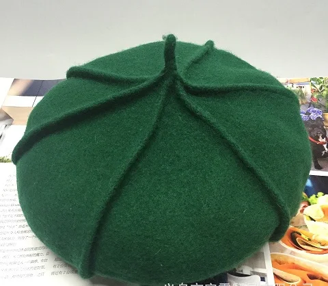 VISROVER, новинка, Женская шерсть, тыквенная шапка, берет, весна, осень, зима, шапка Bonia, одноцветная, мягкая, Подарочная шапка, 11 цветов - Цвет: green