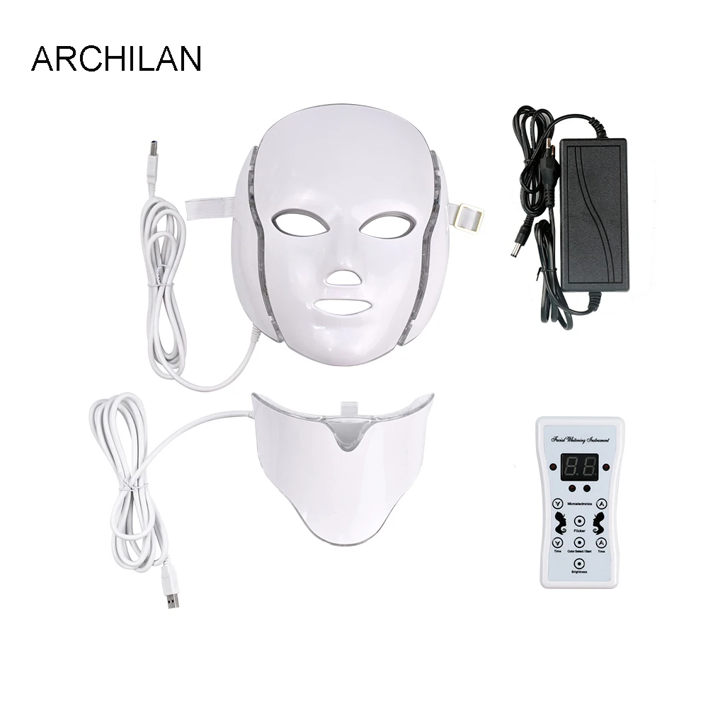 

Pro PDT Photon Therapy 7 Colors Light LED Facial Mask with Neck Skin Rejuvenation Face Care Treatment