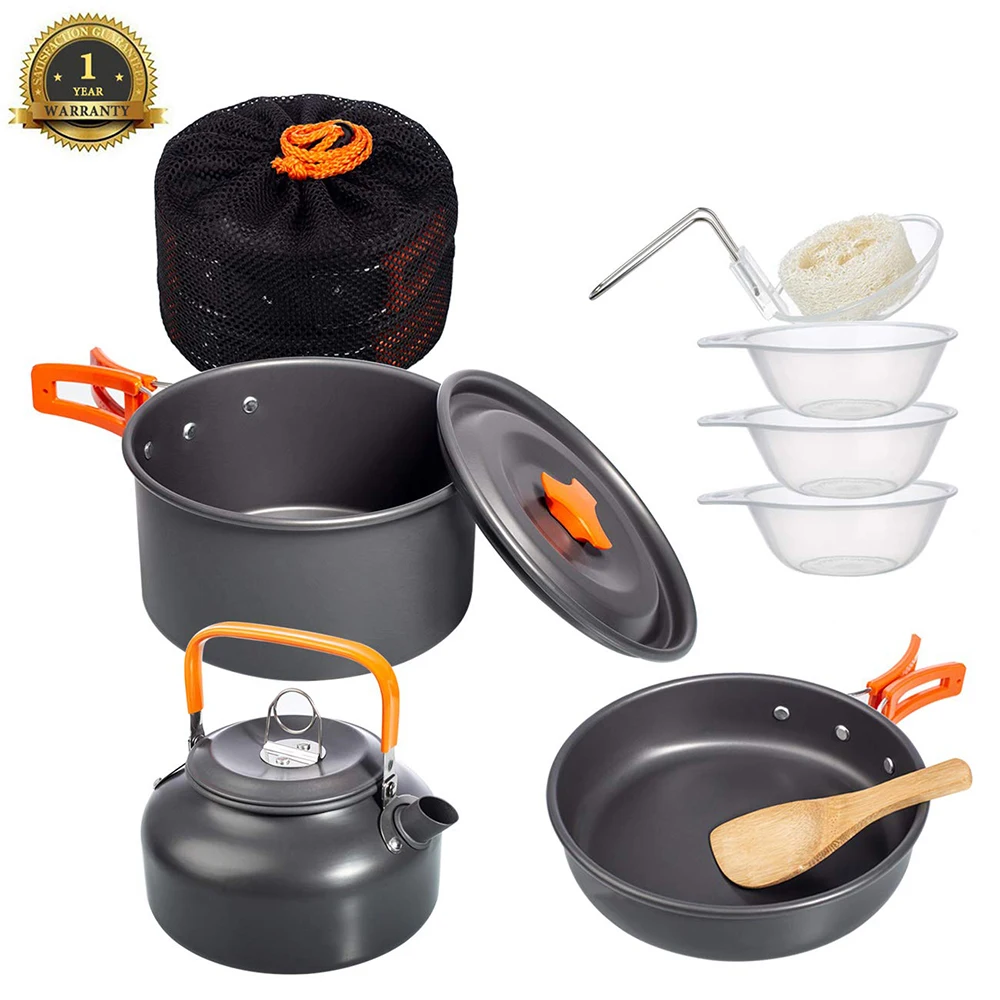 

Camping cookware camping tableware cooking set travel tableware Cutlery Utensils hiking picnic set Outdoor cookware set