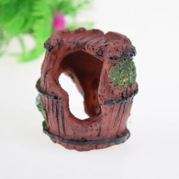 

Aquarium Fish Tank Decorations Resin Crafts Mini Retro Barrel Reproduction House For Shrimps & Fishes