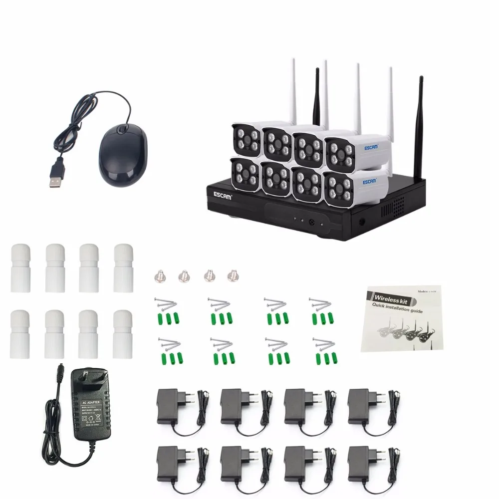Escam WNK803 720 P системы видеонаблюдения 8CH HD Беспроводной NVR комплект Открытый ИК