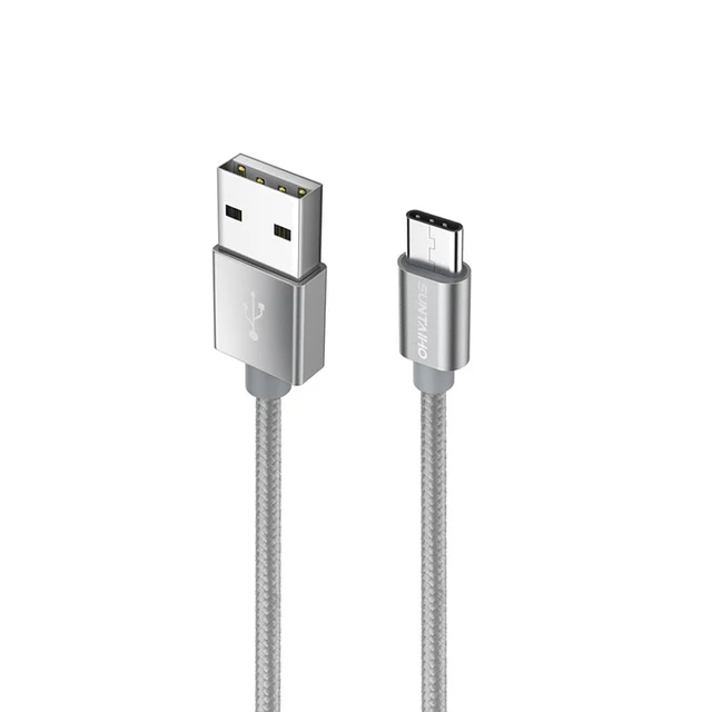 [Купить 1 получить 1]* Suntaiho usb type-C кабель для xiaomi redmi note 7 для samsung S9 S8 Plus USB-C 3,1 Быстрая зарядка USB Кабель зарядного устройства - Цвет: Gray