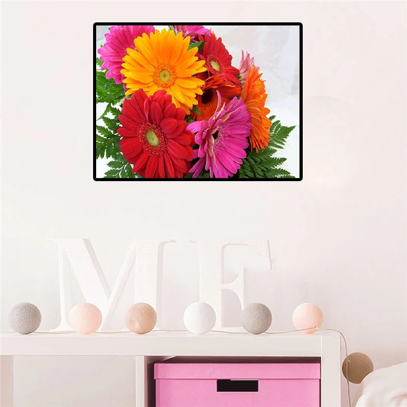 

Beautiful Gerbera 5D Diamond Painting Cross Stitch 30x40cm Fashion Flowers Arranging Painting With Diamonds for Room Decoration