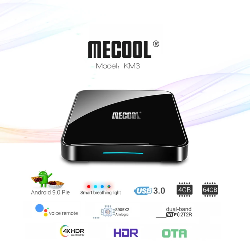 Приставка Смарт ТВ MECOOL KM3 4 + 64 ГБ Android 9 0 Amlogic S905X2 Wi Fi BT 0|ТВ-приставки и медиаплееры| |