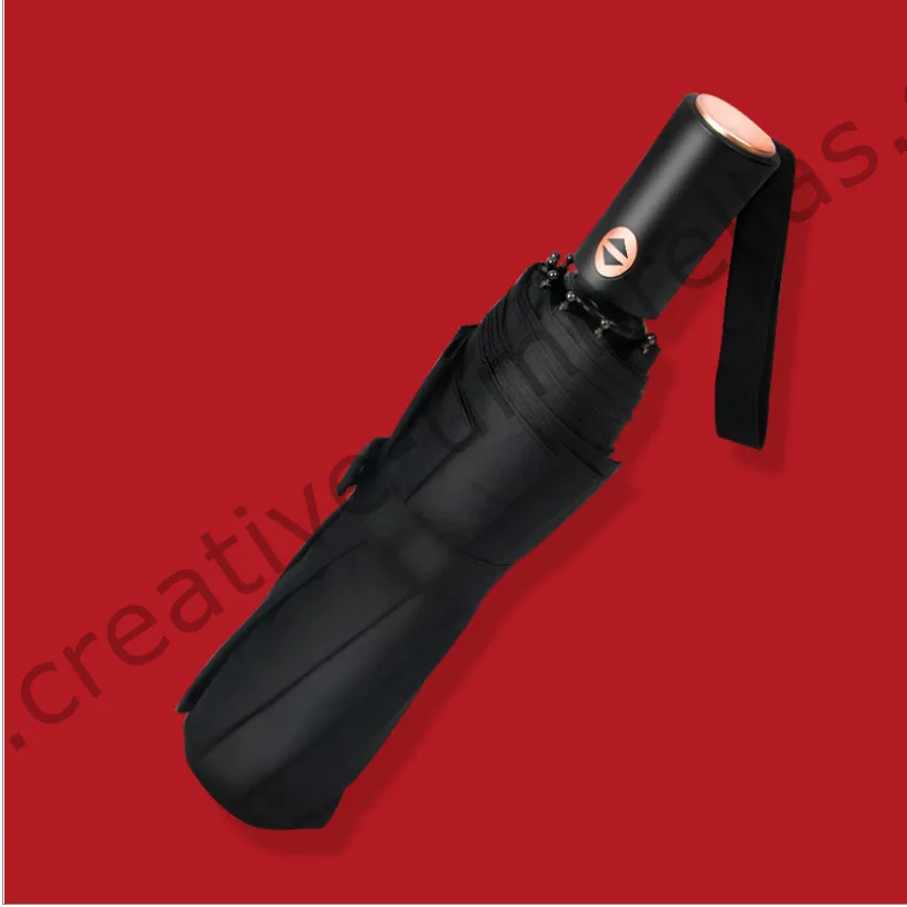 

115cm Diameter 2-3persons 75T steel auto open auto close three fold anti-thunder windproof umbrella anti-oil business parasol