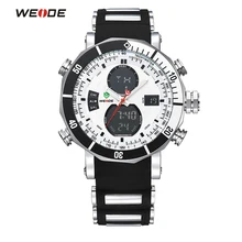 WEIDE Hommes Montres de Sport Étanche Militaire Quartz Montre Numérique Alarme Chronomètre Double Fuseaux horaires Montre-Bracelet relogios masculinos