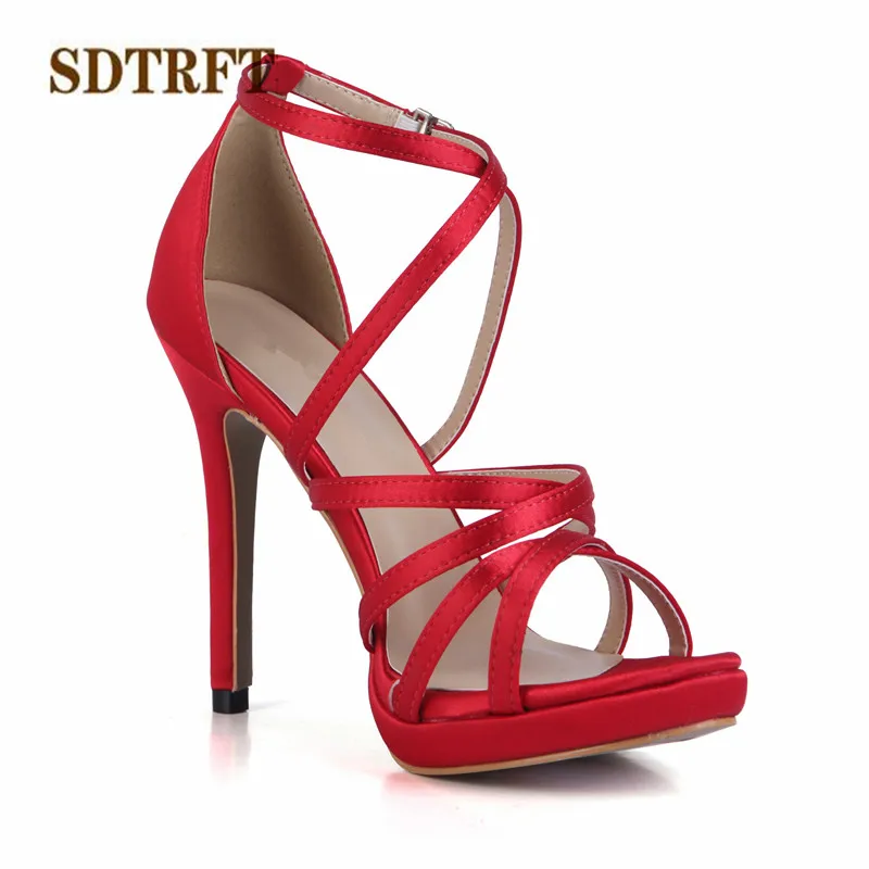 Sdtrft Femme 35 43 Sandales Mujer strap Talons Chaussures Ciel Sexy Cm Zapatos Soirée 12 Pompes Pu rouge pourpre Croix gris 42 Minces Stiletto Plus À Été Bout De Ouvert 1agxqW1Uwr