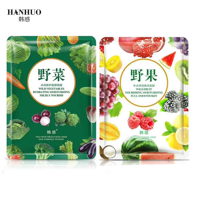 

HanHuo Magic Hydrate Wild Fruit/Vegetables Facial Mask Nourishing Moisturizing Face Mask Mild Nourish Hydrating 1PCS