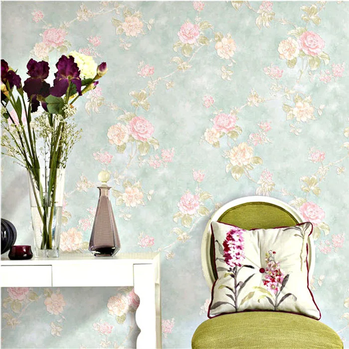 Pastoral 3d Wallpaper Mural Wallpaper Of Korean Floral Pink Flower Sky Blue Wall Paper Non Woven Home Decor For Bedroom Living Wallpaper Desk Wallpaper Rollwallpaper China Aliexpress