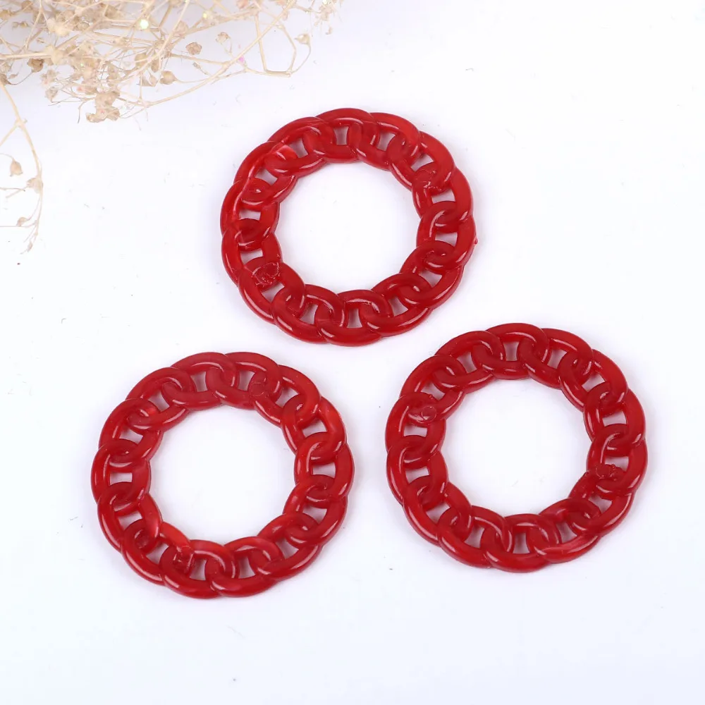 DoreenBeads Акриловые Красные темно синие серые шарики круглые кольца с мраморным