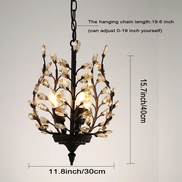 Ganeed 3 Lights Vintage Champagne Crystal Chandeliers