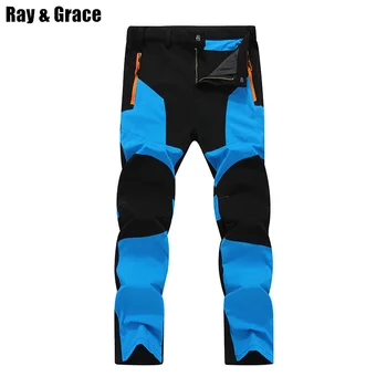

RAY GRACE Men Quick Dry Outdoor Sport Pants Waterproof Breathable Trekking Hiking Climbing Thin Trousers Elastic Pantalon Hombre