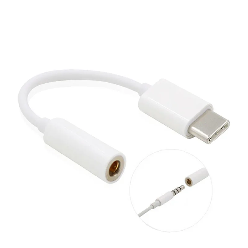 

Type-C To 3.5mm Earphone Cable Adapter Usb 3.1 Type C USB-C Male to 3.5 AUX Audio Female Jack for Xiaomi 6 Mi6 Letv 2 Pro 2 Max2