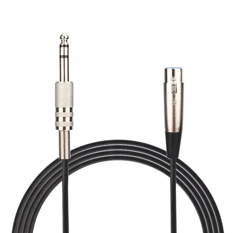  XLR 3-Pin Female To 6.35mm Stereo Plug Shielded Microphone Mic Audio Cable Cord 50cm Gold Plated Cables Adapter Aug28 