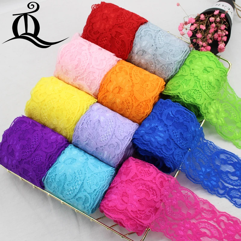 

19 colors 1 yard 8cm Garment accessories exquisite color lace quality fabric lace with elastic lace wide 8cm Elastic lace,ribbon