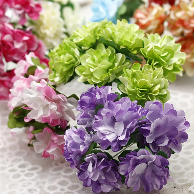 Hot sale 6pcs/bunch Diameter Silk Artificial flower Bouquet Mini