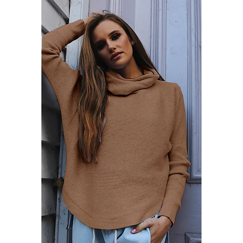 Vintage Turtleneck Sweater Women Knitting Irregular Pullover Winter Long Sleeve Knitted Sweater Jumper Casual Pull Femme 201704
