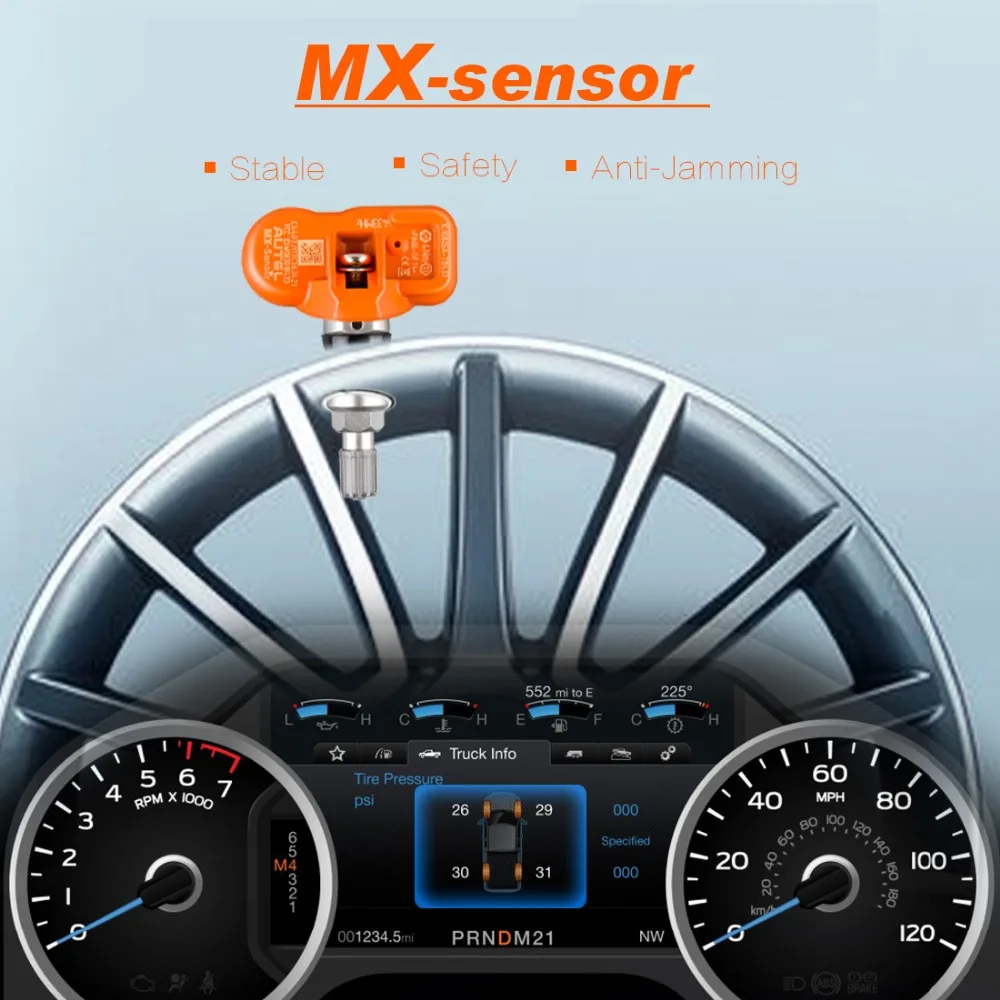 Autel TPMS сенсор 433 МГц MX-sensor 433 МГц TPMS Senor Interno поддерживает программирование давления в шинах монитор 315 МГц 433 МГц сенсор