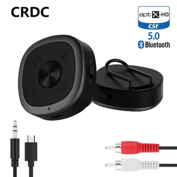 

CRDC Mini Bluetooth 5.0 Audio Receiver Transmitter Aptx HD Low Latency 3.5mm Aux RCA Wireless Adapter With Mic for TV Headphones