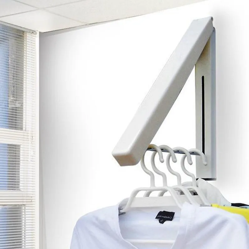 

Folding Wall Hanging Retractable Clothes Hangers Racks Storage System Hotel Home Hangers For Clothes Organization Dropshipping