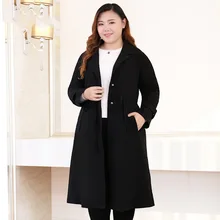 Осень новое плюс Российские размеры 64, 62, 60, 58, 56, 54 длинное пальто для женщин повседневное пальто женское пальто офисное женское Большие размеры s одежда