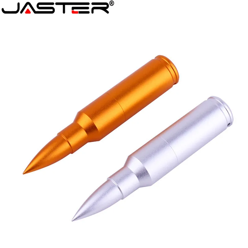 

JASTER Metal golden silver Bullet USB Flash Drive gun bullet pendrive 4GB 8GB 16GB 32GB 64GB memory stick keychain USB 2.0