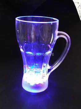 

Free shipping 18OZ LED Light Up Beer Cup Automatic LED Flashing glass Mug Bar Water Sensor Light Inductive Mug Party