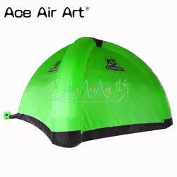Полностью покрытый зеленый надувной паук купольная палатка/надувная палатка станции/надувной купол здание со Съемная дверь для рекламы