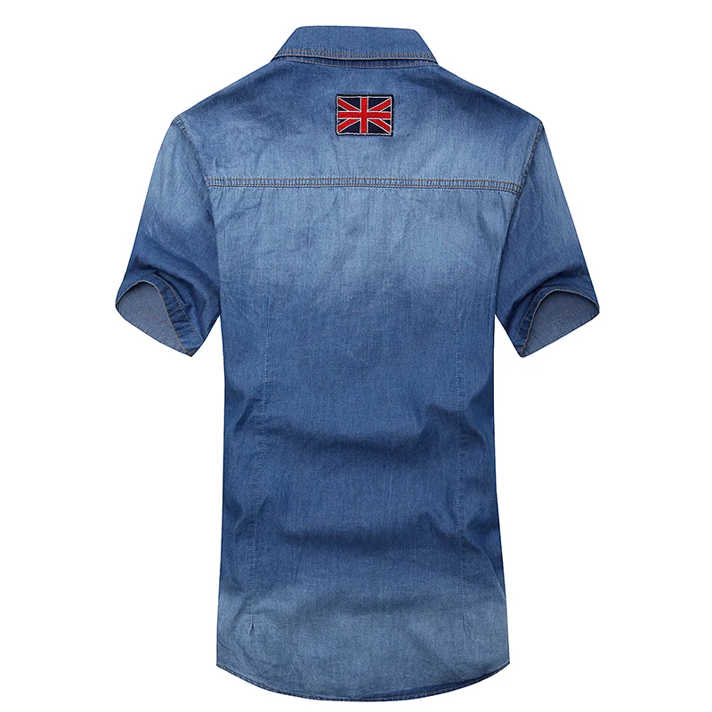 YIhujiuben Men Blouses Short Sleve Patriotic Denim American Flag Tops YIhujiuben Men Blouses Short Sleve Patriotic Denim American Flag Tops