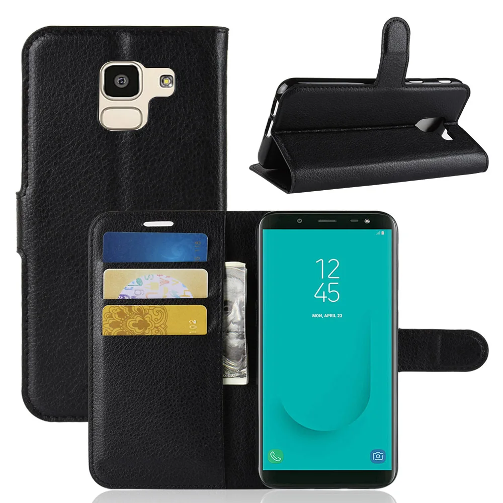 

PU Flip Leather Cover Case For Samsung J2 J3 J4 J5 J6 J7 J8 2018 EU Wallet Case Back Shell etui cover For samsung J4 J6 J7 Plus