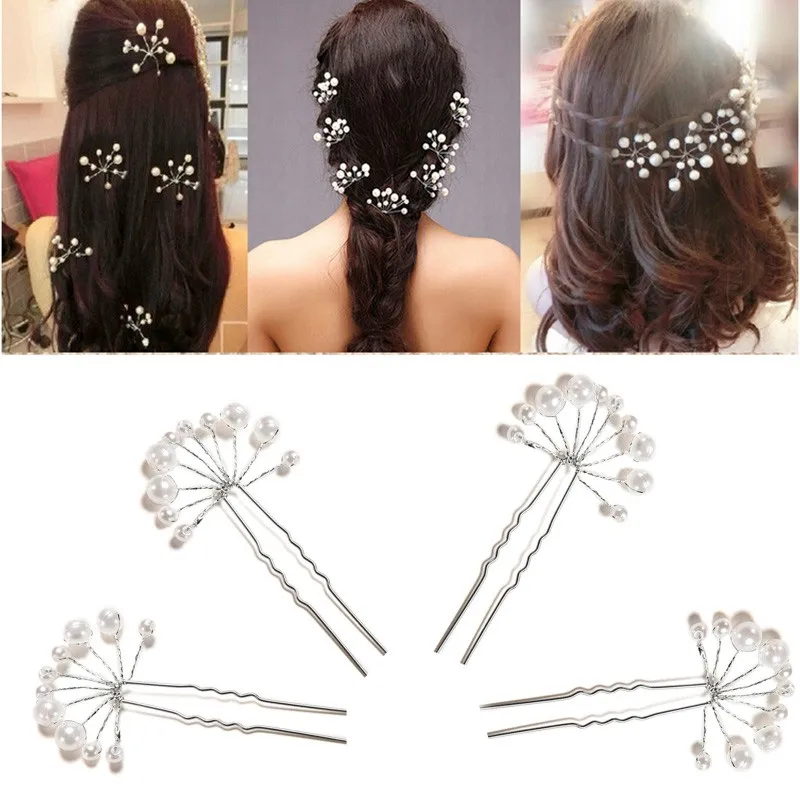 

Pearl Hair Pins Hair Clips Bridesmaid Jewelry Wedding Bridal Women Accessory