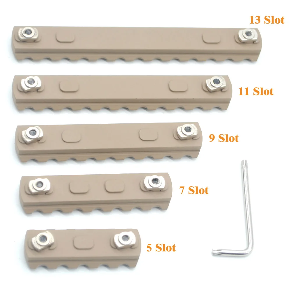 Сегменты рельсов Aplus 5/7/9/11/13 для Keymod / M lok Handguard Picatinny/Weaver Mount Adapter_Tan с цветным