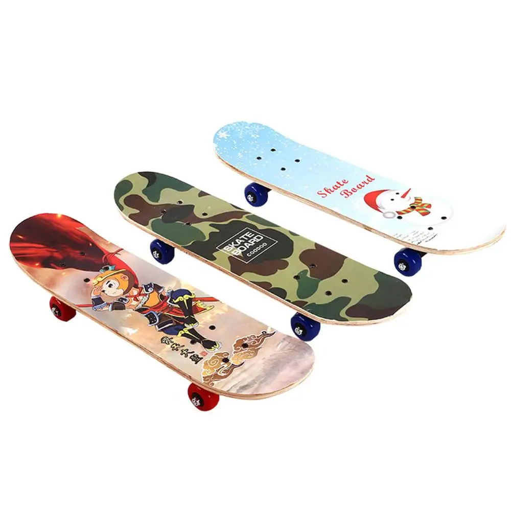 60 سنتيمتر الرباعي لوح التزلج للأطفال الكبار القيقب الخشب التزلج طباعة سكوتر Longboard الرياضة في الهواء الطلق الأطفال سكيتبورد