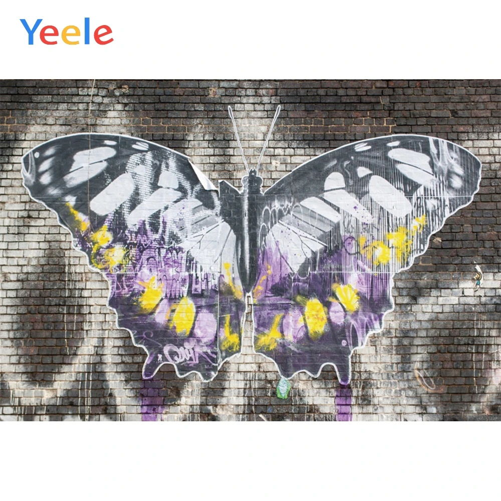 

Yeele Butterfly Pattern Personalized Poster Graffiti Wall Girls Photographic Backdrops Photography Backgrounds For Photo Studio