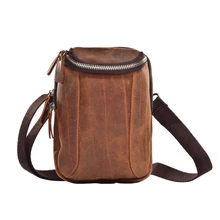 Мини-сумка на плечо для мужчин, сумка-мессенджер, винтажная, Crazy Horse, кожаная, повседневная, многофункциональная, поясная сумка, мужская сумка на ремне