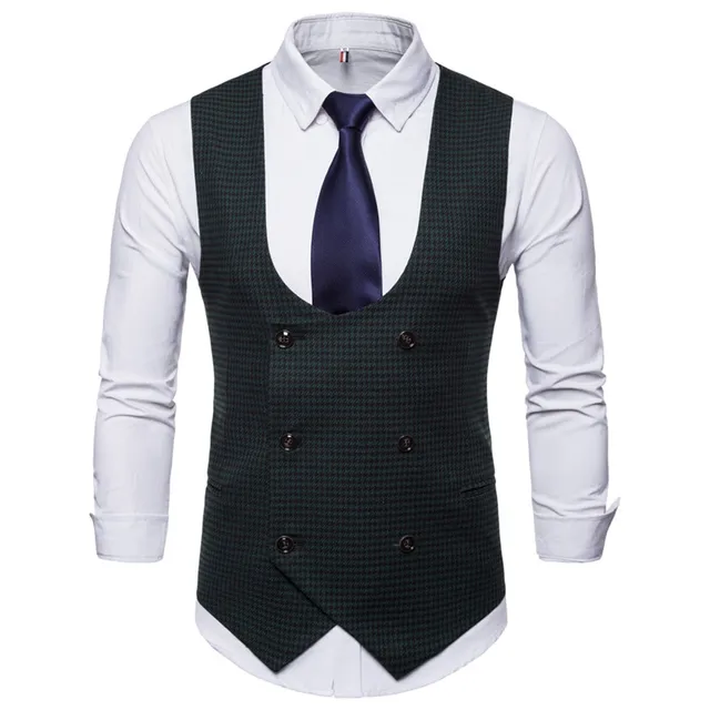Riinr 2019 Spring Autumn Man's Vest Vintage Waistcoat Men Suit Vest U