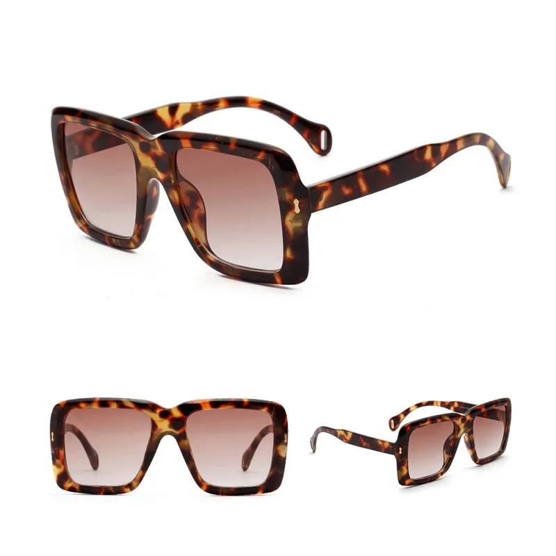

2019 Personality Sunscreen Glasses Square Big Frame Sunglasses Comfortable Trend Decorative Brand Design Sun Glasses Female Male