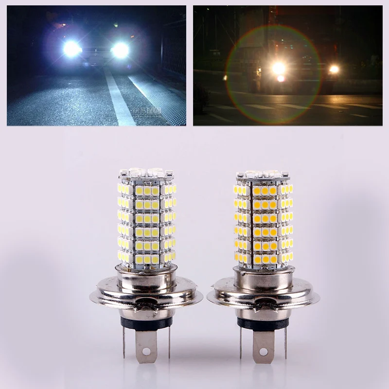 Car Vehicle H4 3528 102 SMD LED Warm Pure White Fog Headlight Lamp Bulb