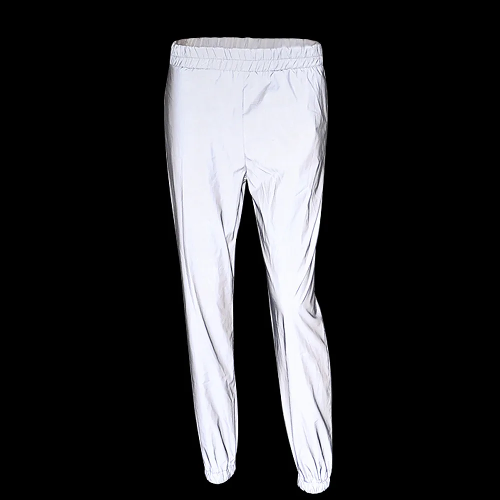 2019 New Fashion Reflective Pants Casual Hip Hop Elastic Waist Nine Pants Ladies Fashion Beam Foot Harem Reflective Trousers 2019 New Fashion Reflective Pants Casual Hip Hop Elastic Waist Nine Pants Ladies Fashion Beam Foot Harem Reflective Trousers